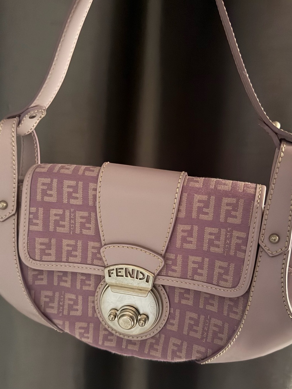 Fendi purple Zucca FF compilation hobo bag